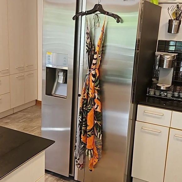 FARM RIO Striped Bananas Cover-Up Dress ~ Multi-Color Tropical Print Medium NWOT - Picture 12 of 16